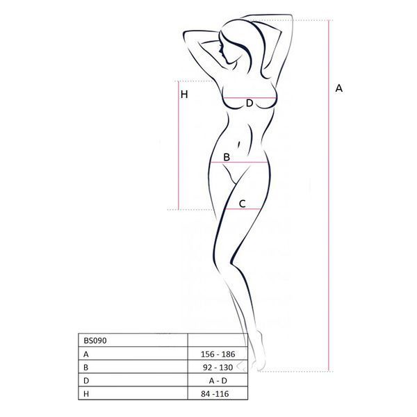 Бодістокінг мінісукня з метеликами Passion BS090 One Size white SO6390 фото