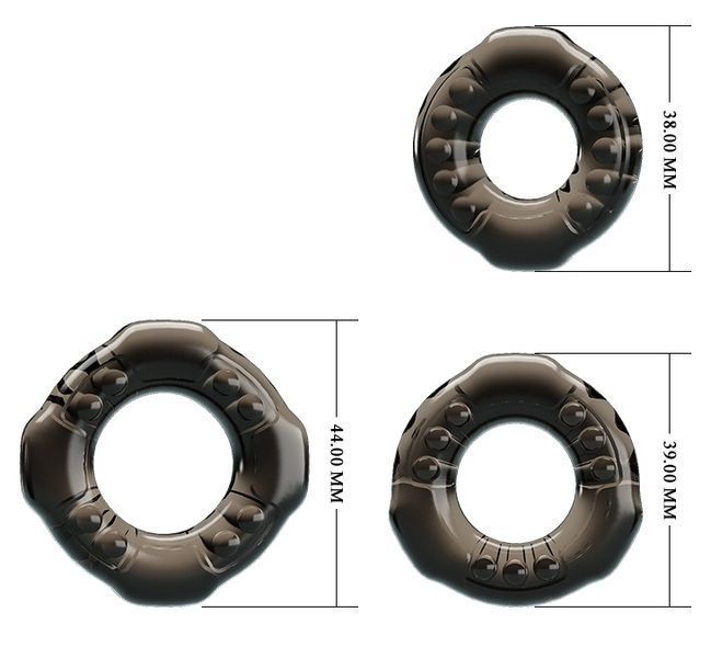 Набор из 3-х эрекционных колец COCK THREE RINGS, BI-210263 BI-210263 фото