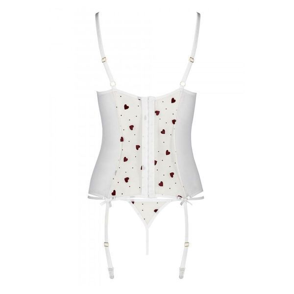 Корсет с подвязками, стринги Passion LOVELIA CORSET XXL/XXXL, white SO4770 фото