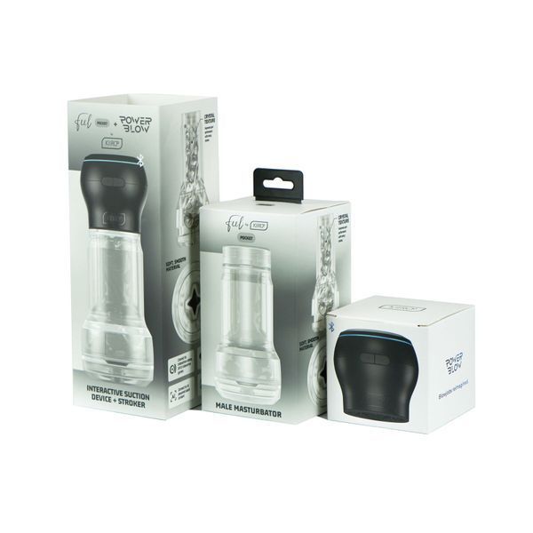 Мастурбатор Kiiroo Feel Pocket Crystal с всасывающей интерактивной насадкой PowerBlow Combo Set SX2240 фото