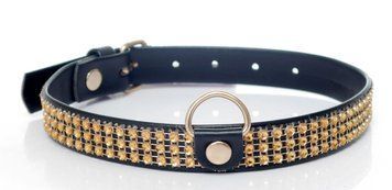 Ошейник из искуственной кожи с кристаллами Fetish Boss Series - Collar with crystals Gold, BS3300100 BS3300100 фото