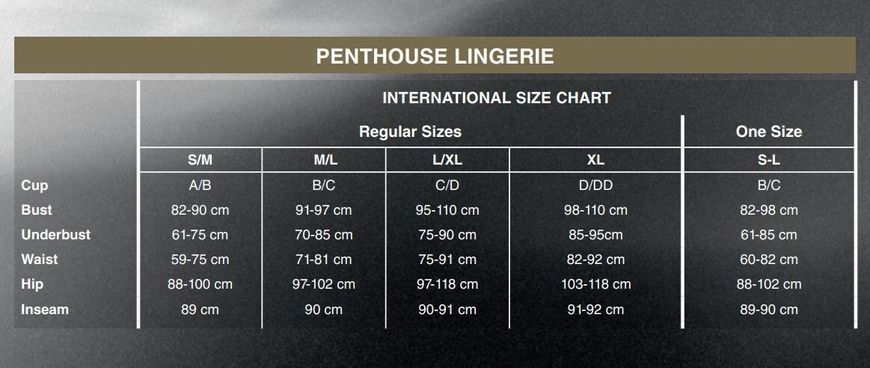 Трусики-слипы Penthouse Too Hot To Be Real L/XL Black, кружево, регулируемая посадка SO6512 фото