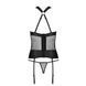 Сетчатый комплект корсет с халтером, съемные подвязки и трусики Passion AMANDA CORSET 2XL/3XL black SO5320 фото 6