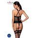 Сетчатый комплект корсет с халтером, съемные подвязки и трусики Passion AMANDA CORSET 2XL/3XL black SO5320 фото 2