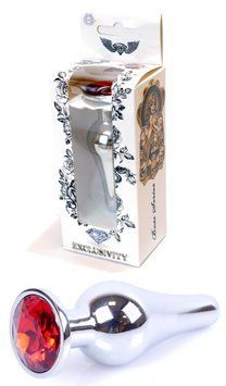 Анальний затор Boss Series - Jewellery Silver BUTT PLUG Red, BS6400073 BS6400073 фото