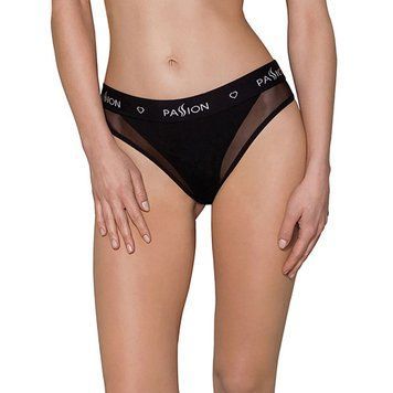 Трусики с прозрачной вставкой Passion PS002 PANTIES XL, black SO4194 фото