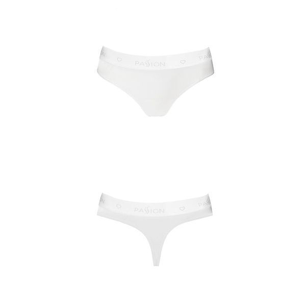 Трусики-бразилиана из хлопка Passion PS005 PANTIES L, white SO4223 фото