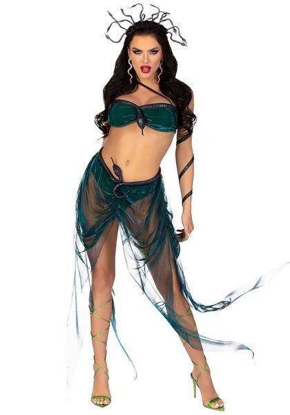 Эротический костюм Медузы Горгоны Leg Avenue Medusa Costume M, топ, юбка, нарукавники, украшения SO9213 фото