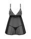 Сорочка беби-долл Obsessive Blomentis babydoll & thong, XL/2XL, кружевной лиф, стринги в комплекте SX1025 фото 4