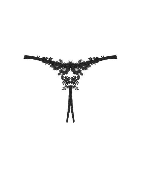Прозрачные стринги с доступом Obsessive Celia Noir crotchless thong XL/2XL SO7873 фото