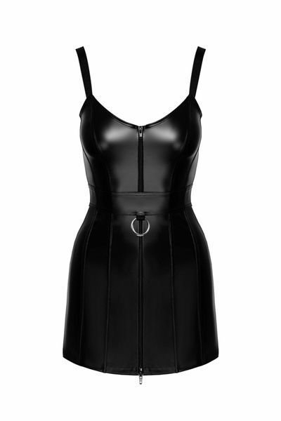 Платье Noir Handmade F320 Starlet, M, под латекс, мини, молния по всей длине, кольцо на поясе SX0352 фото