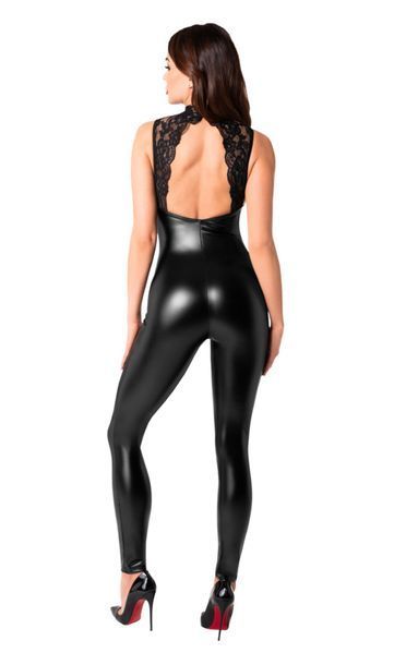 Комбинезон Noir Handmade F342 Powerwetlook and lace overall - XL SX1999 фото