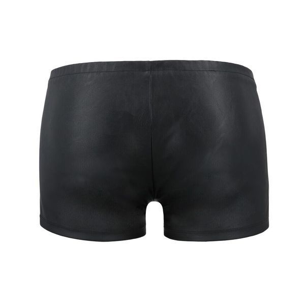 Мужские кожаные боксеры с молниями Passion 049 SHORT MATT XXL/XXXL Black SO7620 фото