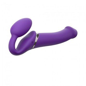 Безремінний страпон з вібрацією Strap-On-Me Vibrating Violet L, діам. 4,2 см, пульт ДК, регульований SO3826 фото