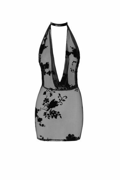Сукня Noir Handmade F313 Mythos, S, black, прозора, міні, відкрита спина, декор зі стразів SX0315 фото