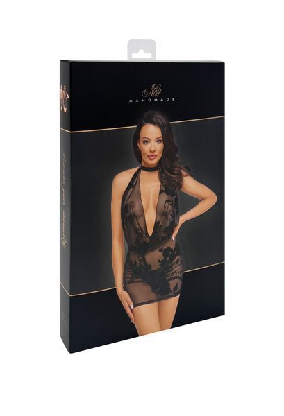 Сукня Noir Handmade F313 Mythos, S, black, прозора, міні, відкрита спина, декор зі стразів SX0315 фото