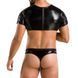Комплект мужского белья под латекс Passion 057 SET PETER L/XL Black, кроп-топ, стринги SO7633 фото 2