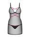 Пеньюар Obsessive Novenes chemise & thong, M/L, облегающий, прозрачный, со стрепами, стринги в компл SX0620 фото 4